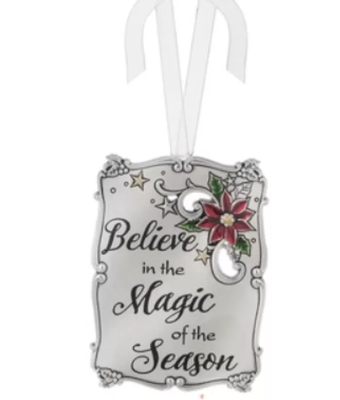 Boutique de Noël Zinc Plaque Ornament 3", "Believe In The Magic "