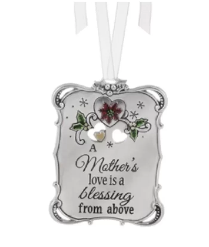 Boutique de Noël Sentiments*Zinc Plaque Ornament, 3", With "Mother`S Love" Message