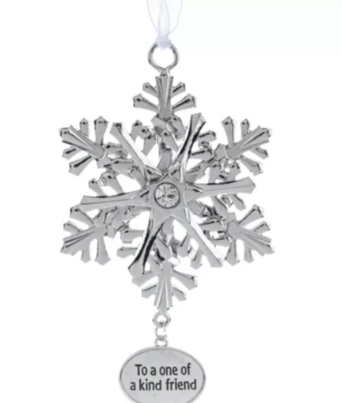 Boutique de Noël Flocons & Étoiles*Zinc Snowflake Ornament With Message For Friends