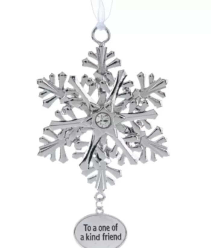 Boutique de Noël Zinc Snowflake Ornament With Message For Friends