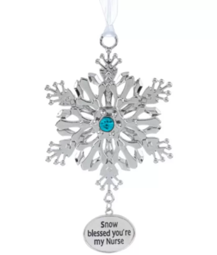 Boutique de Noël Flocons & Étoiles*Zinc Snowflake Ornament With Message For Nurses